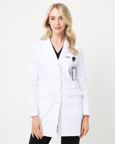 white women's lab coat