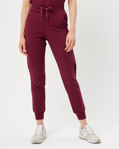 maroon women's jogger scrub pants