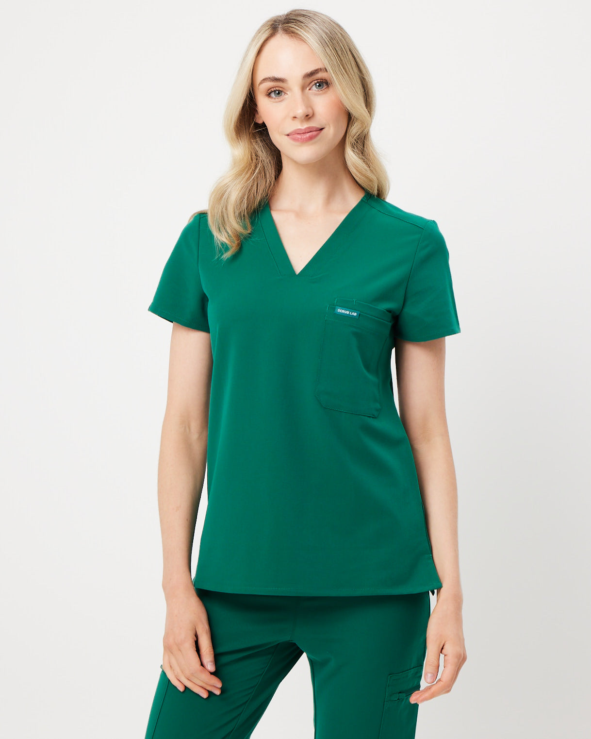 hunter green women's scrub top