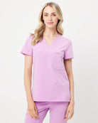 lavender women's scrub top