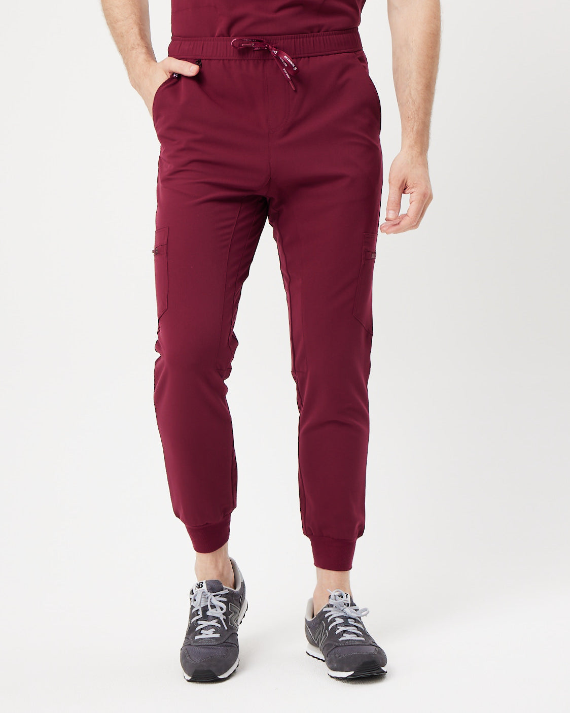 maroon men's jogger scrub pants