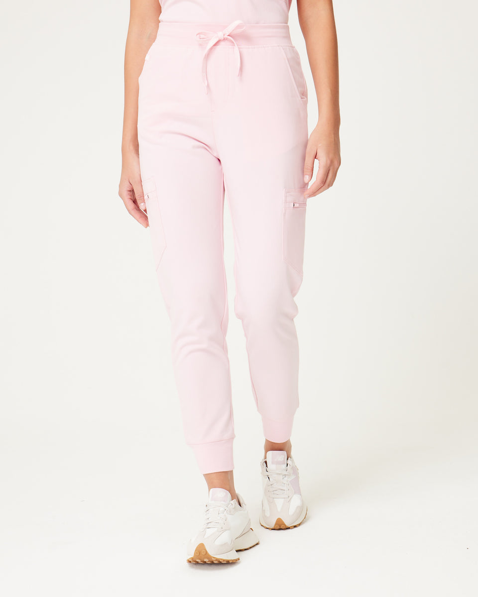 High waisted pink joggers sale