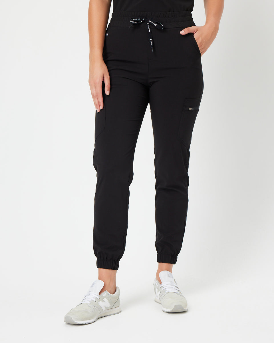 SOPHIA SLVTECH™ Black Jogger Scrub Pants Scrub Lab Premium Medical Apparel