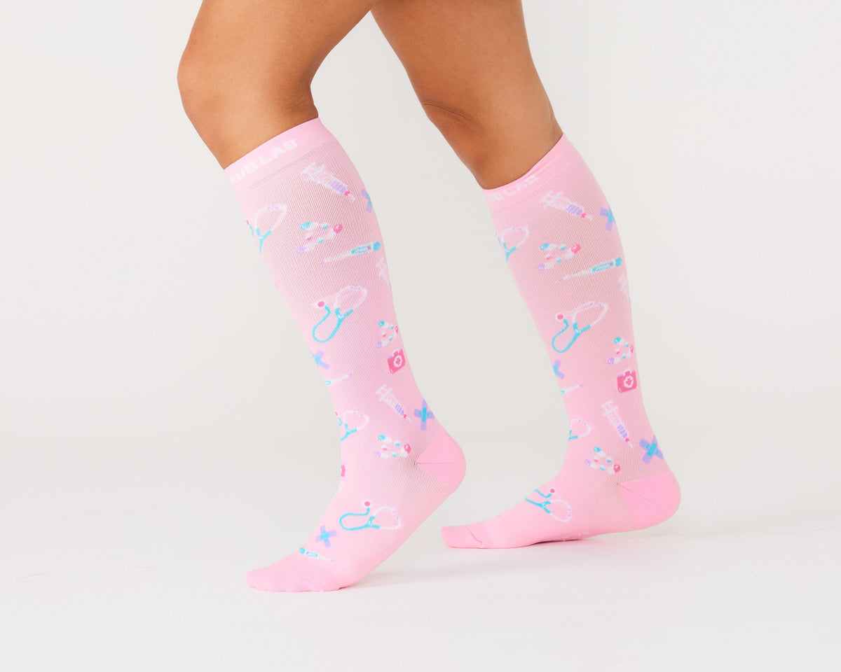 Nurse Yard Pink Organs Compression Socks Style & Comfort