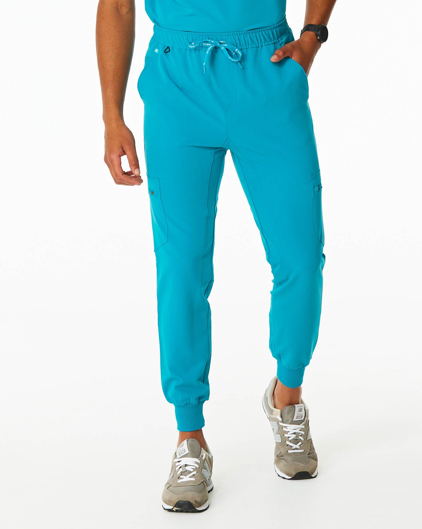 teal men's jogger scrub pants