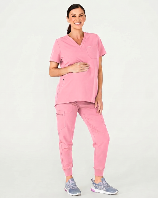 LUCY Maternity Jogger Scrub Pants - Picasso Pink | SLTECH™