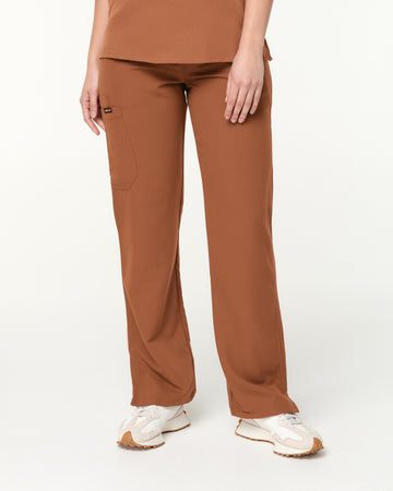 EDITH Straight Leg Scrub Pants - Pecan Brown | SLTECH™