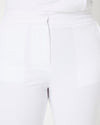 MARTHA Slim Cropped Scrub Pants - Pure White - CLEARANCE