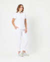 MARTHA Slim Cropped Scrub Pants - Pure White - CLEARANCE