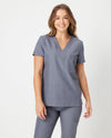 FLORENCE Three Chest Pocket Scrub Top - Steel Grey | SLTECH™