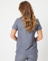 ELIZABETH Two Pocket Scrub Top - Steel Grey | SLTECH™