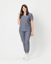 FLORENCE Three Chest Pocket Scrub Top - Steel Grey | SLTECH™