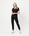 FLORENCE Three Chest Pocket Scrub Top - Black | SLTECH™