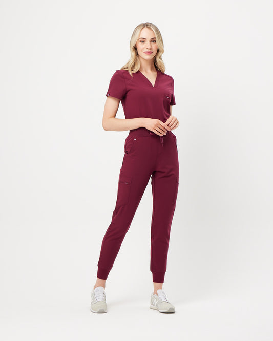 LUCY Jogger Scrub Pants - Maroon | SLTECH™