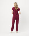 CLARISSA Skinny Leg Scrub Pants - Maroon | SLTECH™