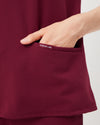 ELIZABETH Two Pocket Scrub Top - Maroon | SLTECH™