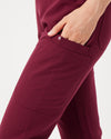 CLARISSA Skinny Leg Scrub Pants - Maroon | SLTECH™