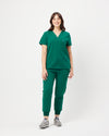 FLORENCE Three Chest Pocket Scrub Top - Hunter Green | SLTECH™