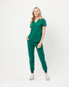 FLORENCE Three Chest Pocket Scrub Top - Hunter Green | SLTECH™