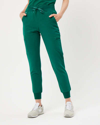 hunter green women's jogger scrub pants