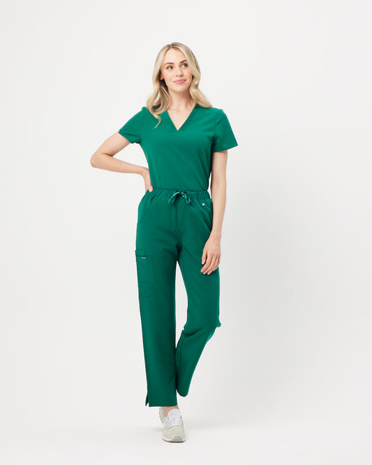 EDITH Straight Leg Scrub Pants - Hunter Green | SLTECH™
