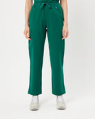hunter green straight leg women's scrub pants