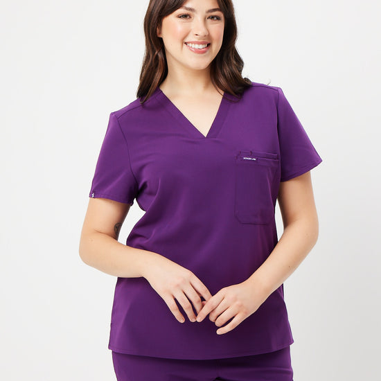 aubergine women's scrub top