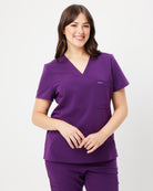 aubergine women's scrub top
