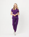 FLORENCE Three Chest Pocket Scrub Top - Aubergine | SLTECH™