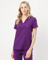 FLORENCE Three Chest Pocket Scrub Top - Aubergine | SLTECH™