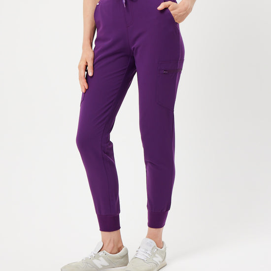 aubergine women's jogger scrub pants