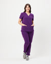 ELIZABETH Two Pocket Scrub Top - Aubergine | SLTECH™
