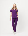 ELIZABETH Two Pocket Scrub Top - Aubergine | SLTECH™