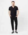 WEARY Three Chest Pocket Scrub Top - Black | SLTECH™