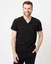 WEARY Three Chest Pocket Scrub Top - Black | SLTECH™