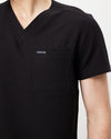 WEARY Three Chest Pocket Scrub Top - Black | SLTECH™