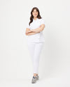 MARTHA Slim Cropped Scrub Pants - Pure White - CLEARANCE