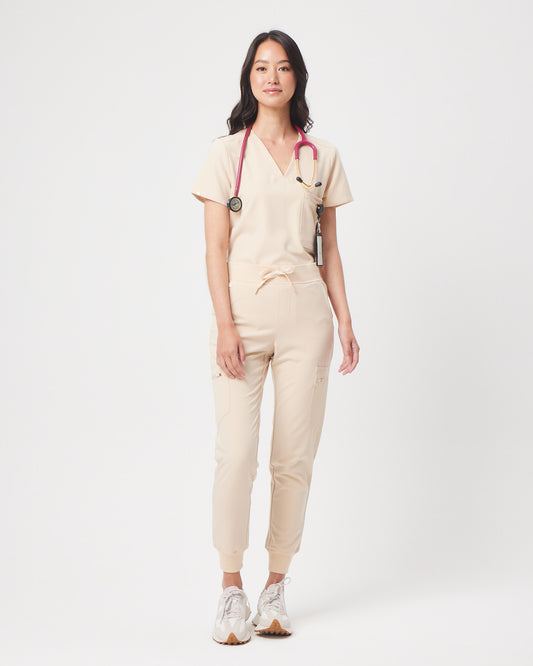 LUCY Jogger Scrub Pants - Soft Beige | SLTECH™