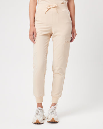 LUCY Jogger Scrub Pants - Soft Beige | SLTECH™