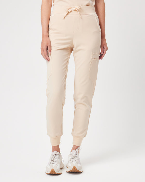LUCY Jogger Scrub Pants - Soft Beige | SLTECH™