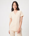 FLORENCE Three Chest Pocket Scrub Top- Soft Beige | SLTECH™