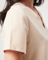 ELIZABETH Two Pocket Scrub Top - Soft Beige | SLTECH™