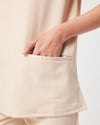 ELIZABETH Two Pocket Scrub Top - Soft Beige | SLTECH™