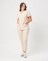 ELIZABETH Two Pocket Scrub Top - Soft Beige | SLTECH™