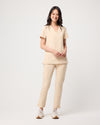CLARISSA Skinny Leg Scrub Pants - Soft Beige | SLTECH™