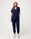 FLORENCE Three Chest Pocket Scrub Top - Navy | SLTECH™