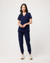 FLORENCE Three Chest Pocket Scrub Top - Navy | SLTECH™