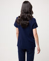 FLORENCE Three Chest Pocket Scrub Top - Navy | SLTECH™