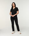 CLARISSA Skinny Leg Scrub Pants - Black | SLTECH™