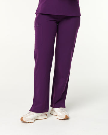EDITH Straight Leg Scrub Pants - Aubergine | SLTECH™